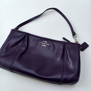 Coach purple leather wristlet
